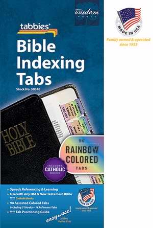 Bible Tab: Rainbow O&N Testament w/Catholic Books - Tabbies